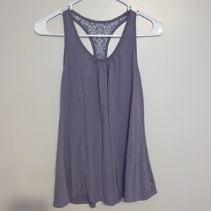 Lilac tank top with lace back size extra small